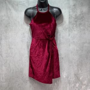 Crystal Doll Wine Burgundy Velvet Juniors' Knot